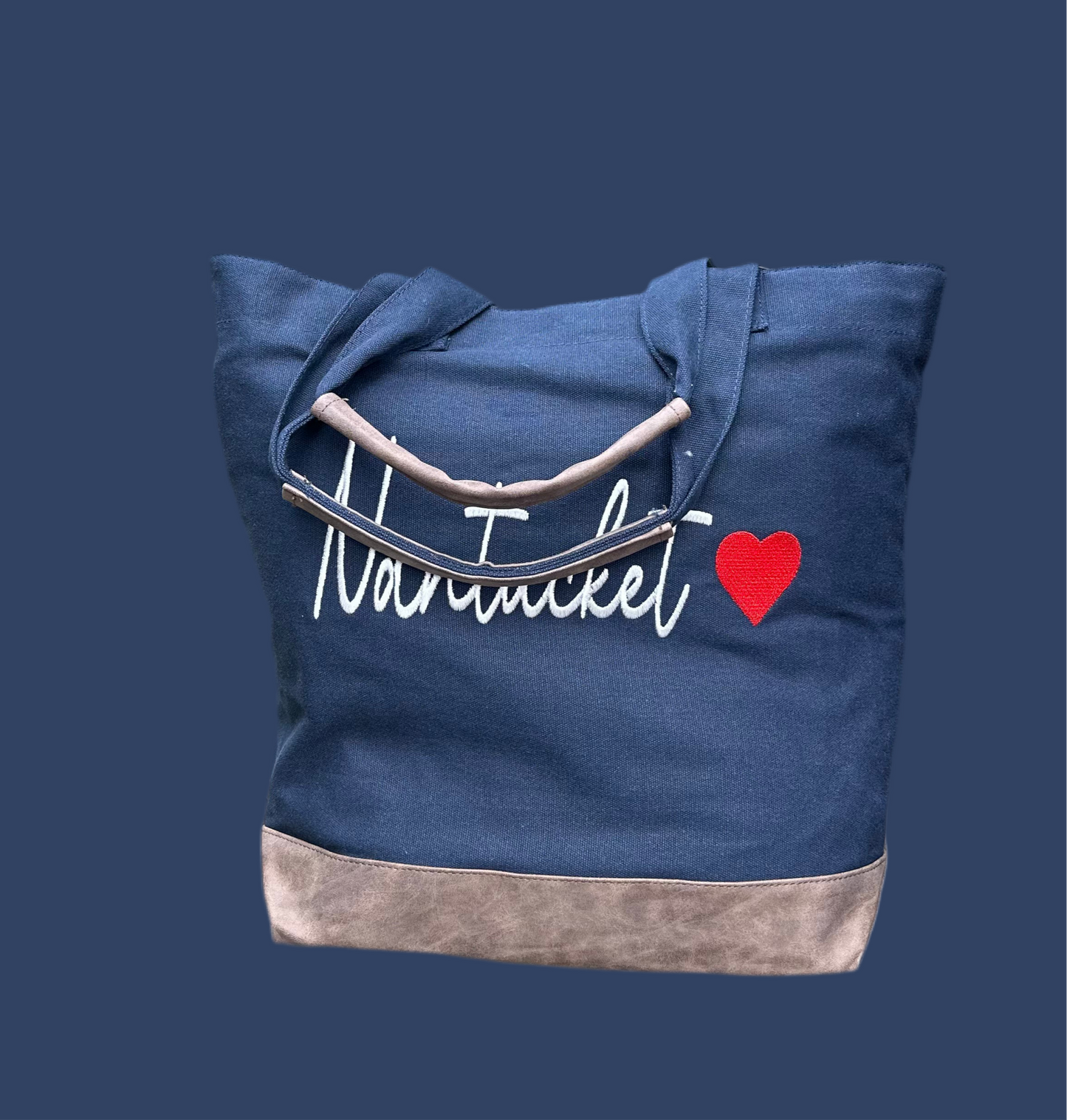 Nantucket Script Tote with Heart