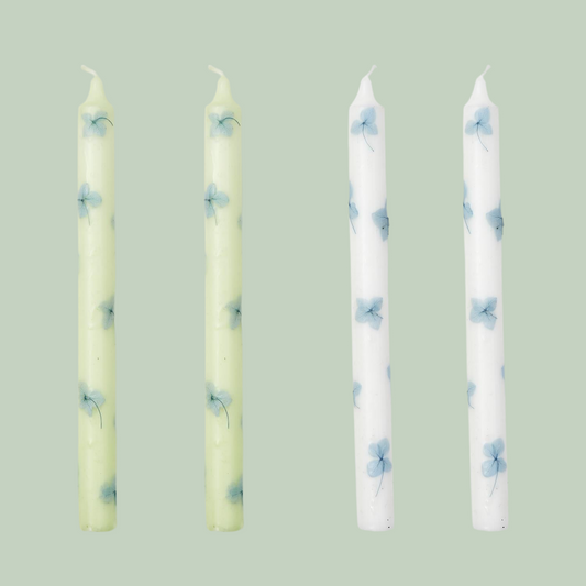 Set of 2 Hydrangea Taper Candle