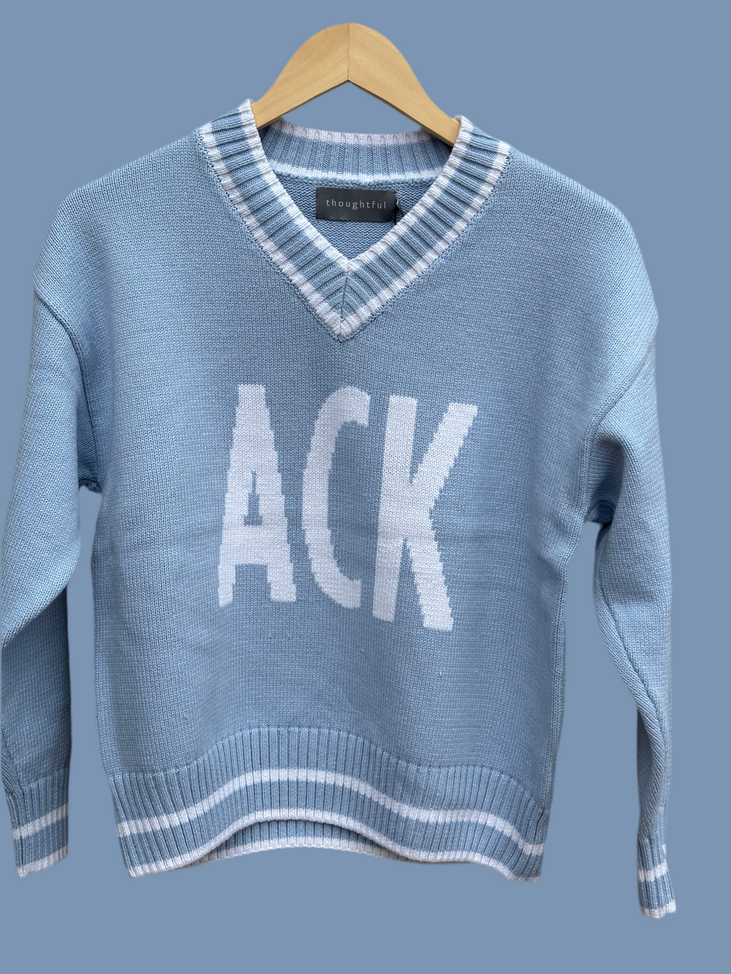 VNECK SWEATER WITH ACK