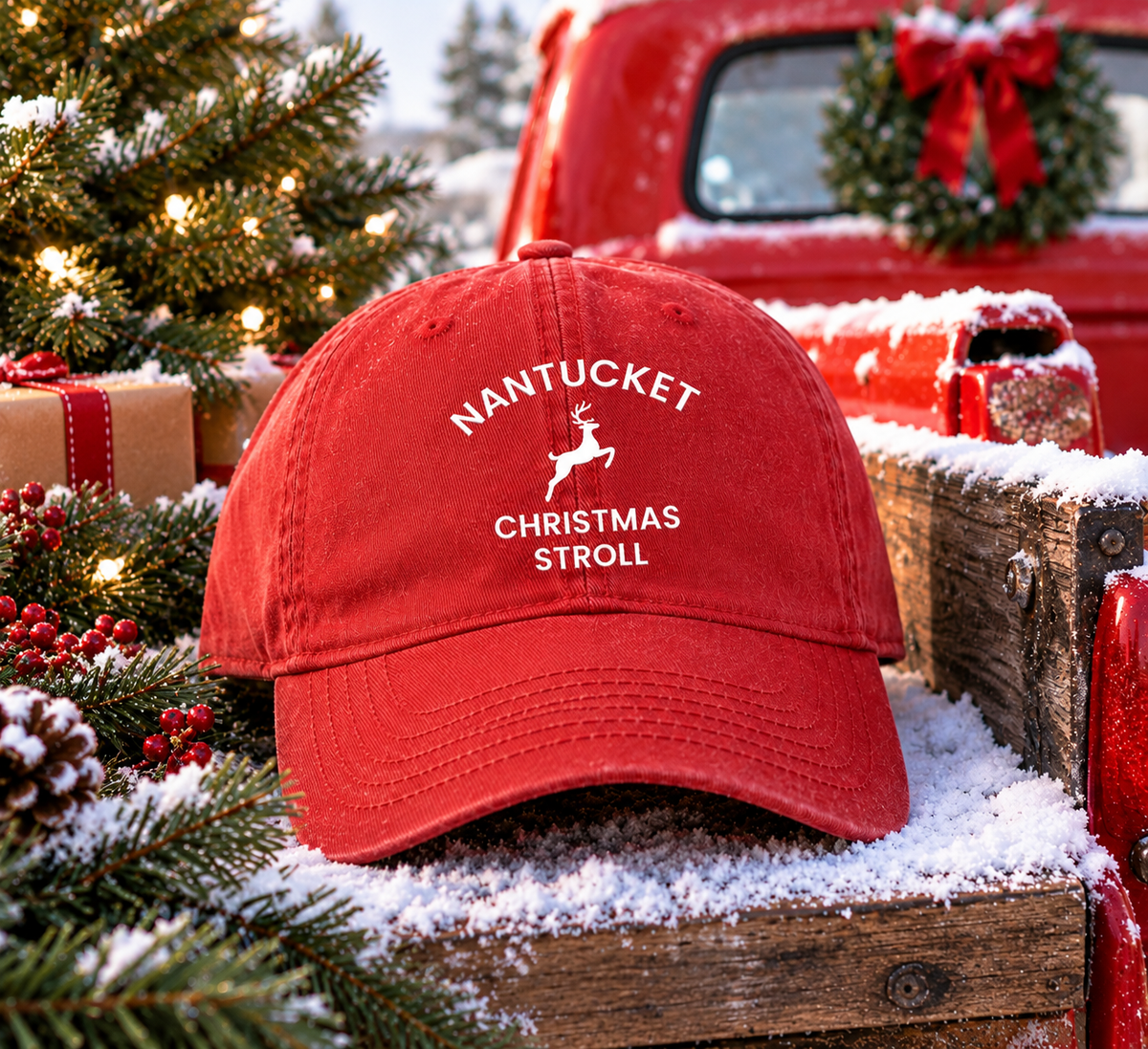 Nantucket Christmas Red Stroll Hat