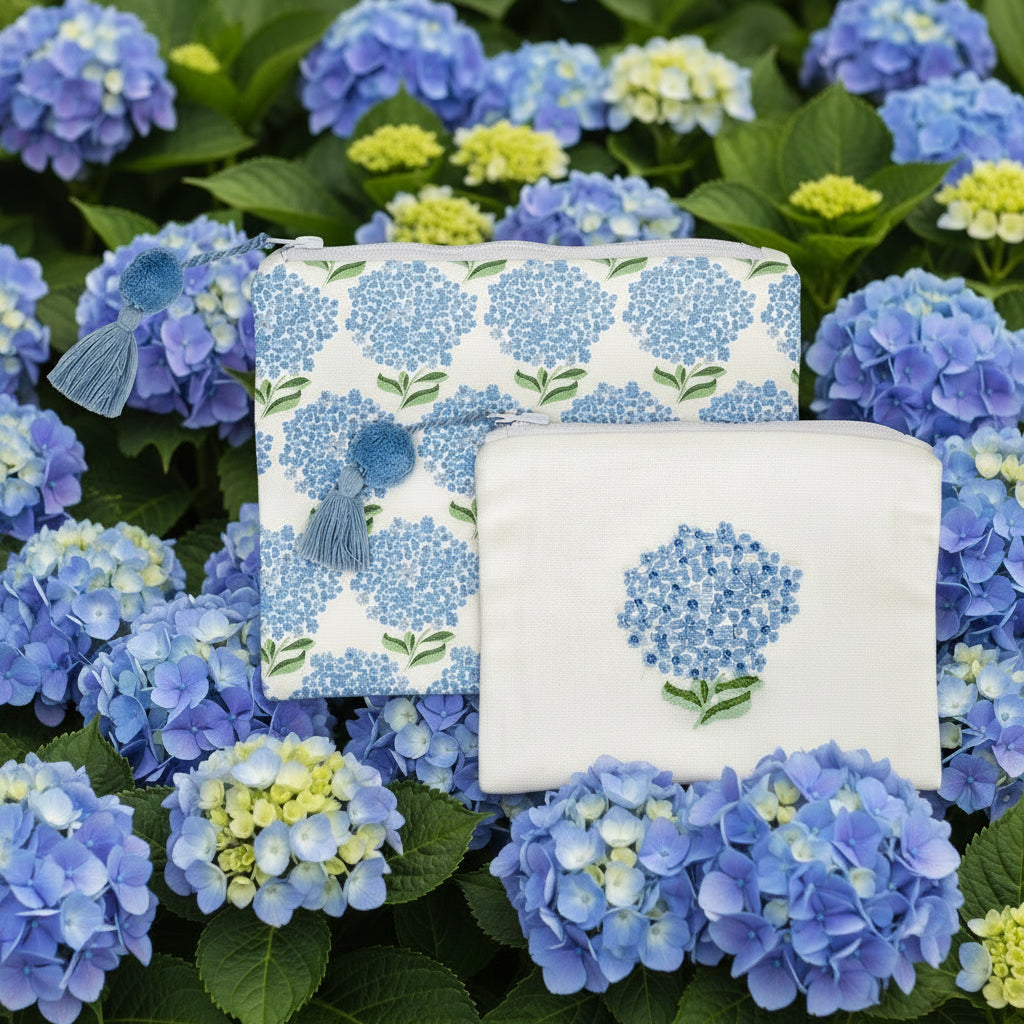 SET of 2 HYDRANGEA POUCH