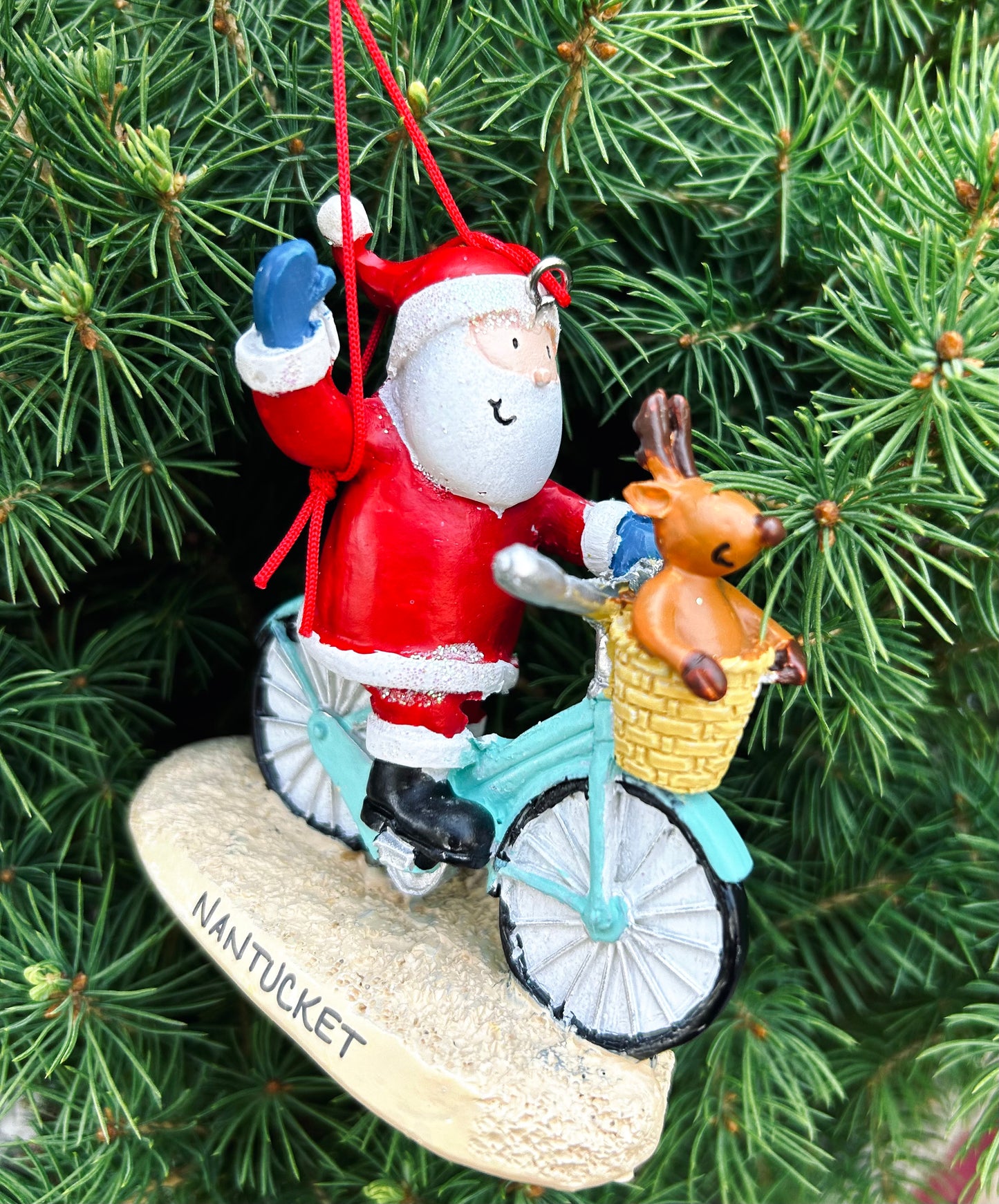 SANTA ON BIKE ORNAMENT