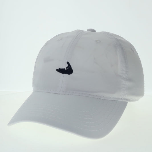 WHITE COOL FIT HAT WITH NANTUCKET ISLAND MAP