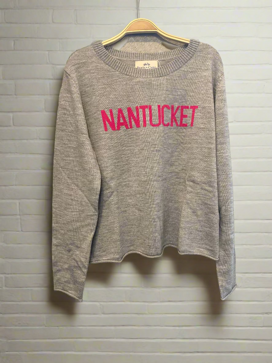 Merino Nantucket knit in crew sweater