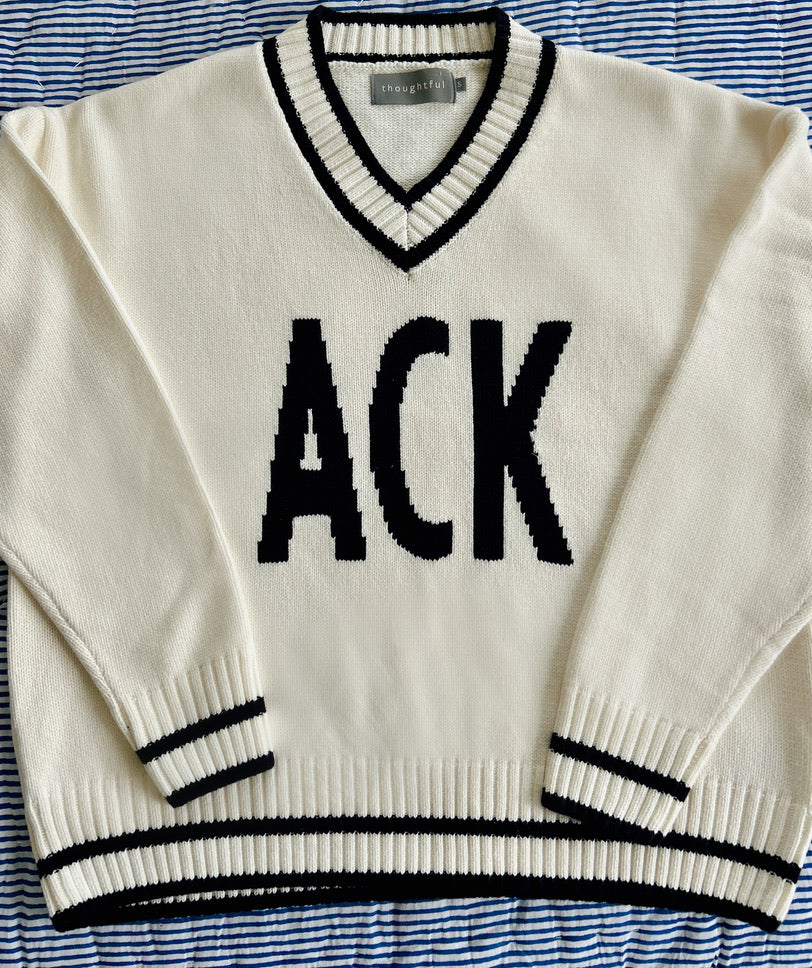 VNECK SWEATER WITH ACK