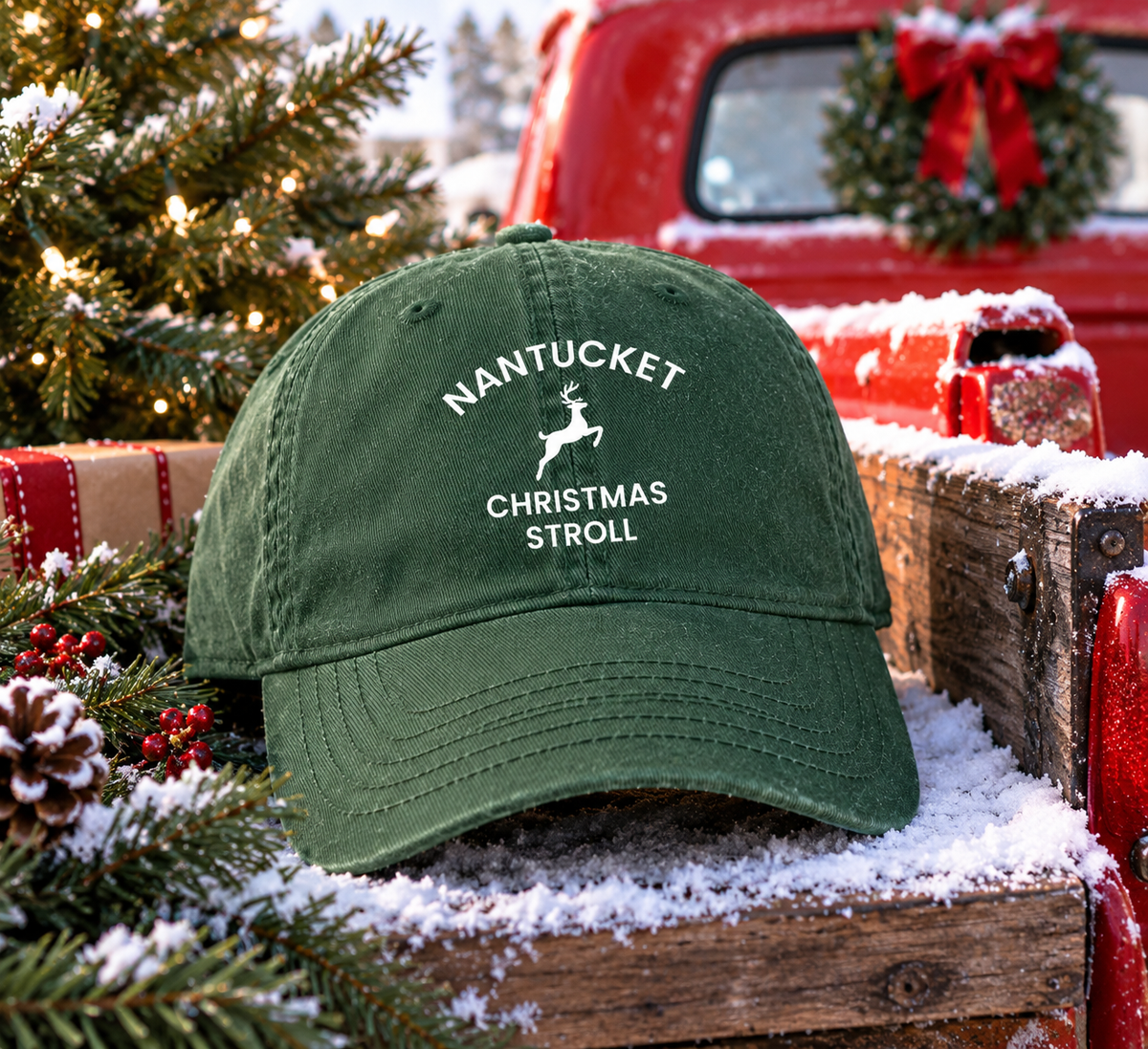 Nantucket Christmas Green Stroll Hat