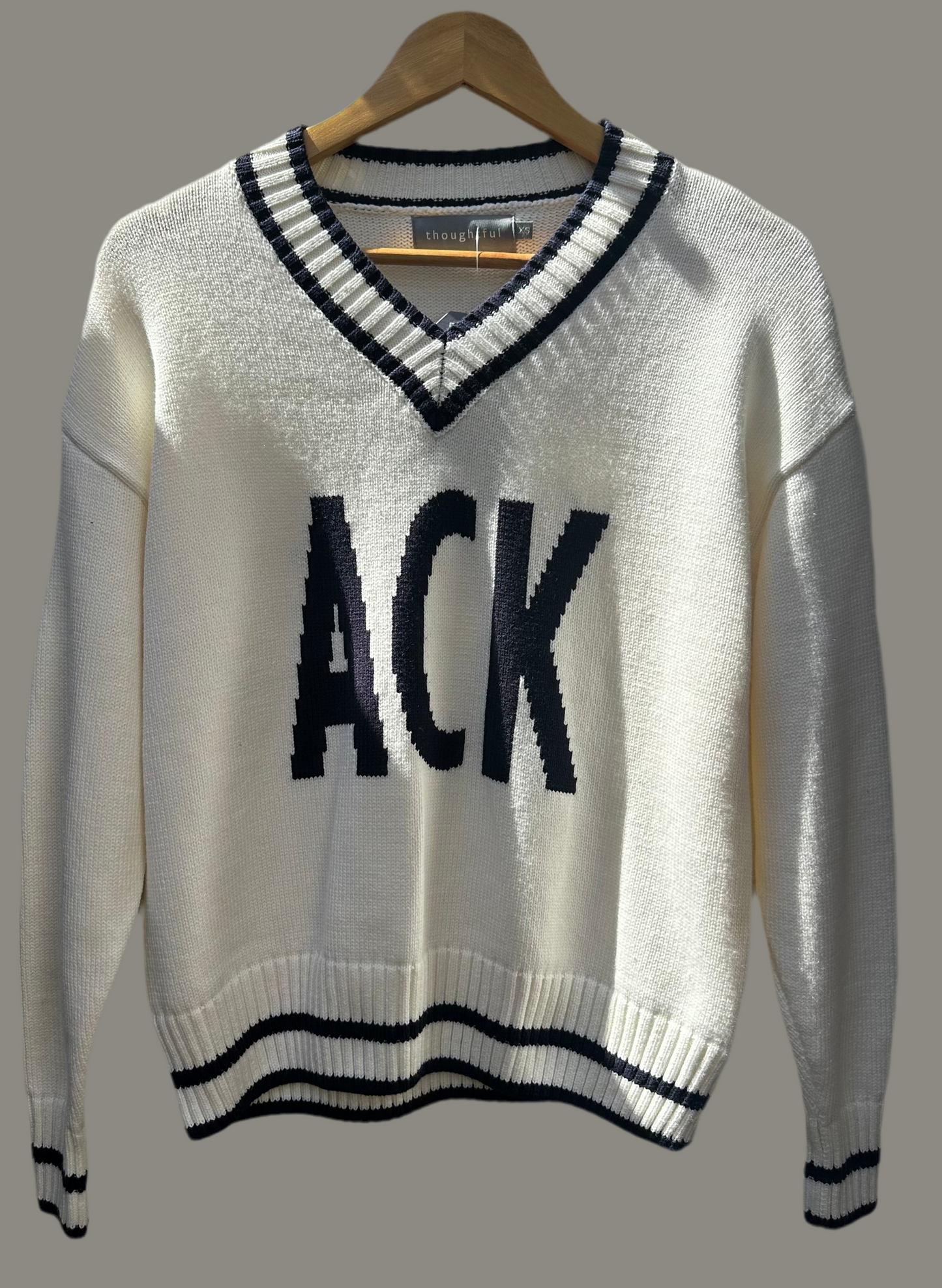VNECK SWEATER WITH ACK