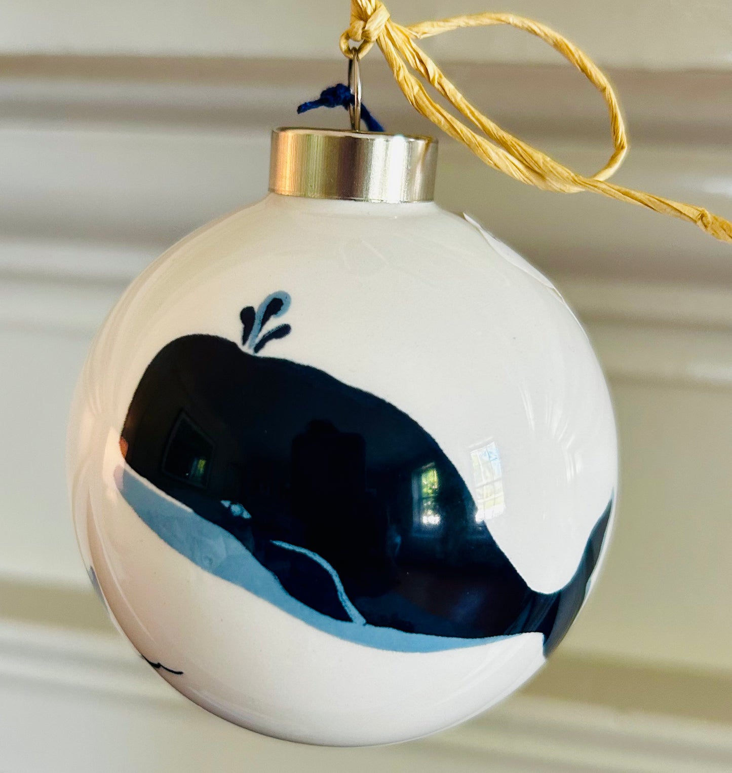 NANTUCKET WHALE ORNAMENT