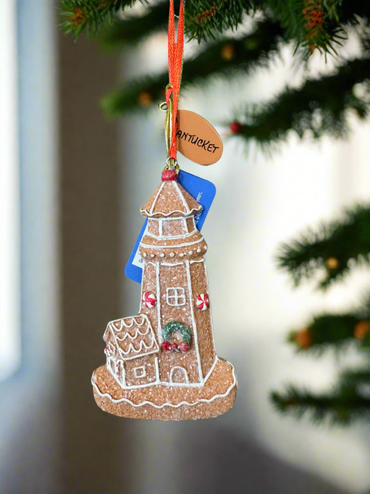 Resin Ornament Gingerbread Lighthouse