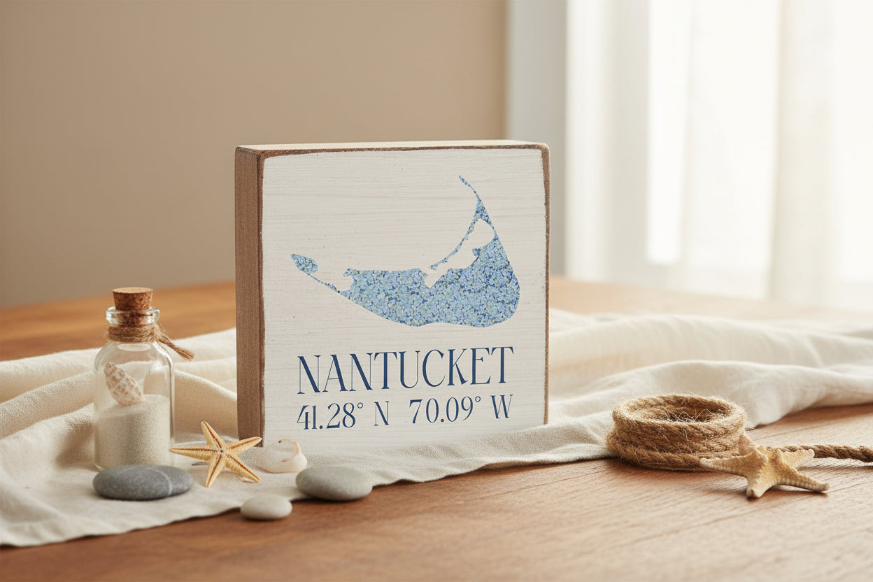 Wood Block Hydrangea Map