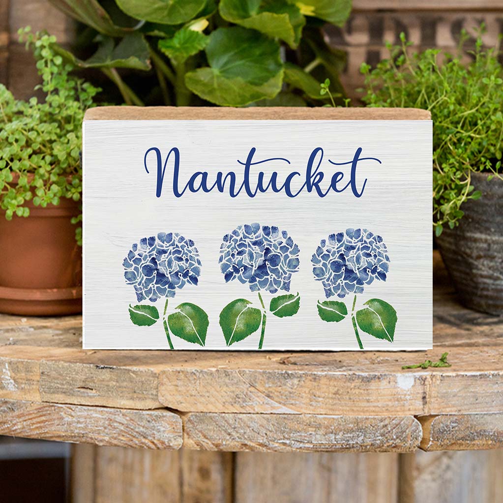 HYDRANGEA DECORATIVE WOODEN BLOCK
