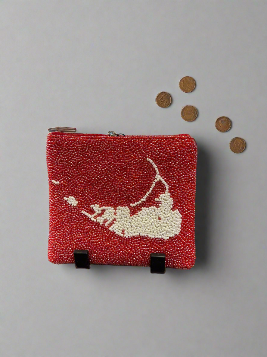 Island Red Coin Purse with Nantucket Map