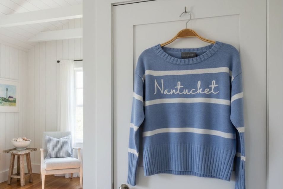 Nantucket Script Stripe Sweater