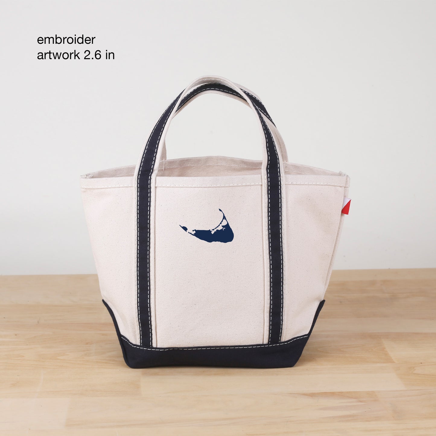 Classic Navy Mini Tote with Nantucket Map