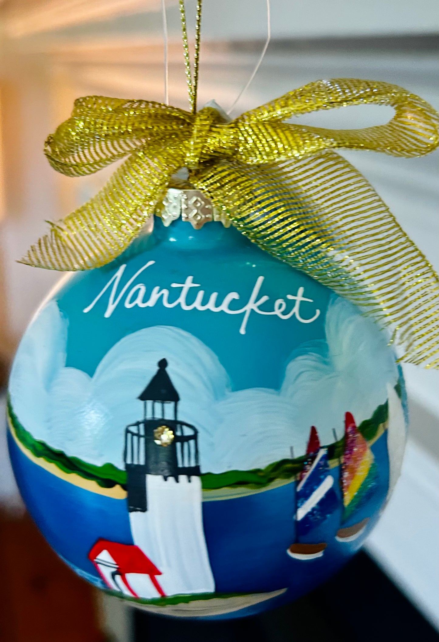 Handpainted Rainbow Fleet Ornament
