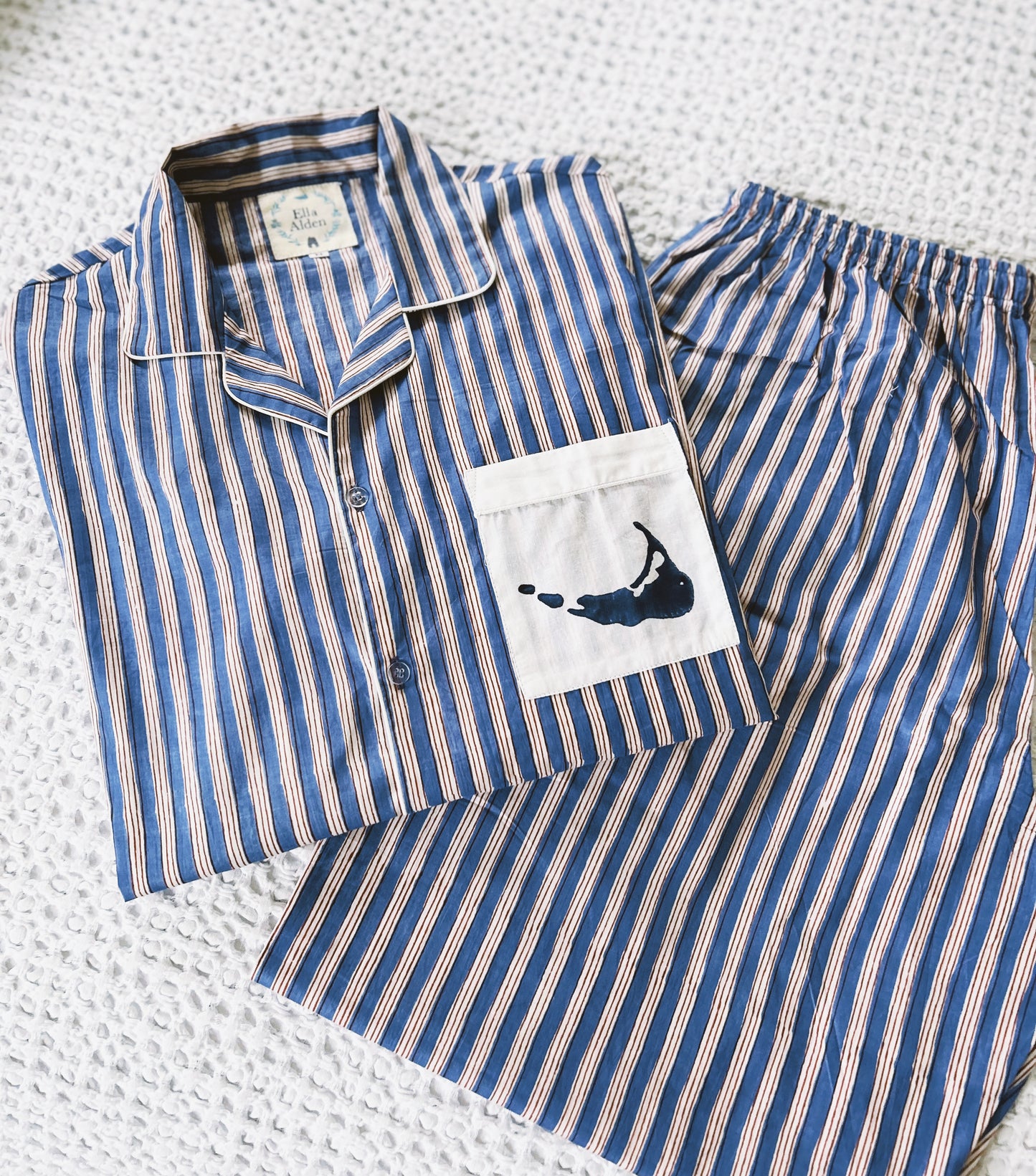 ELLA ALDEN * FOUR WINDS PAJAMA SET WITH NANTUCKET MAP