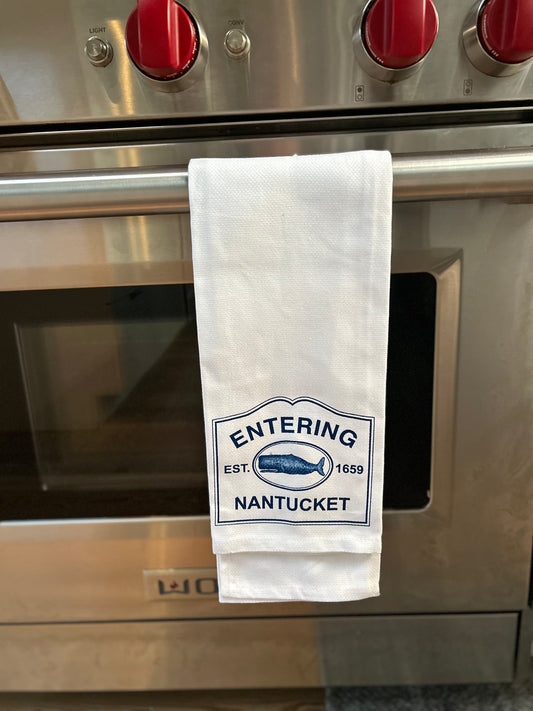 Entering Nantucket Tea Towel