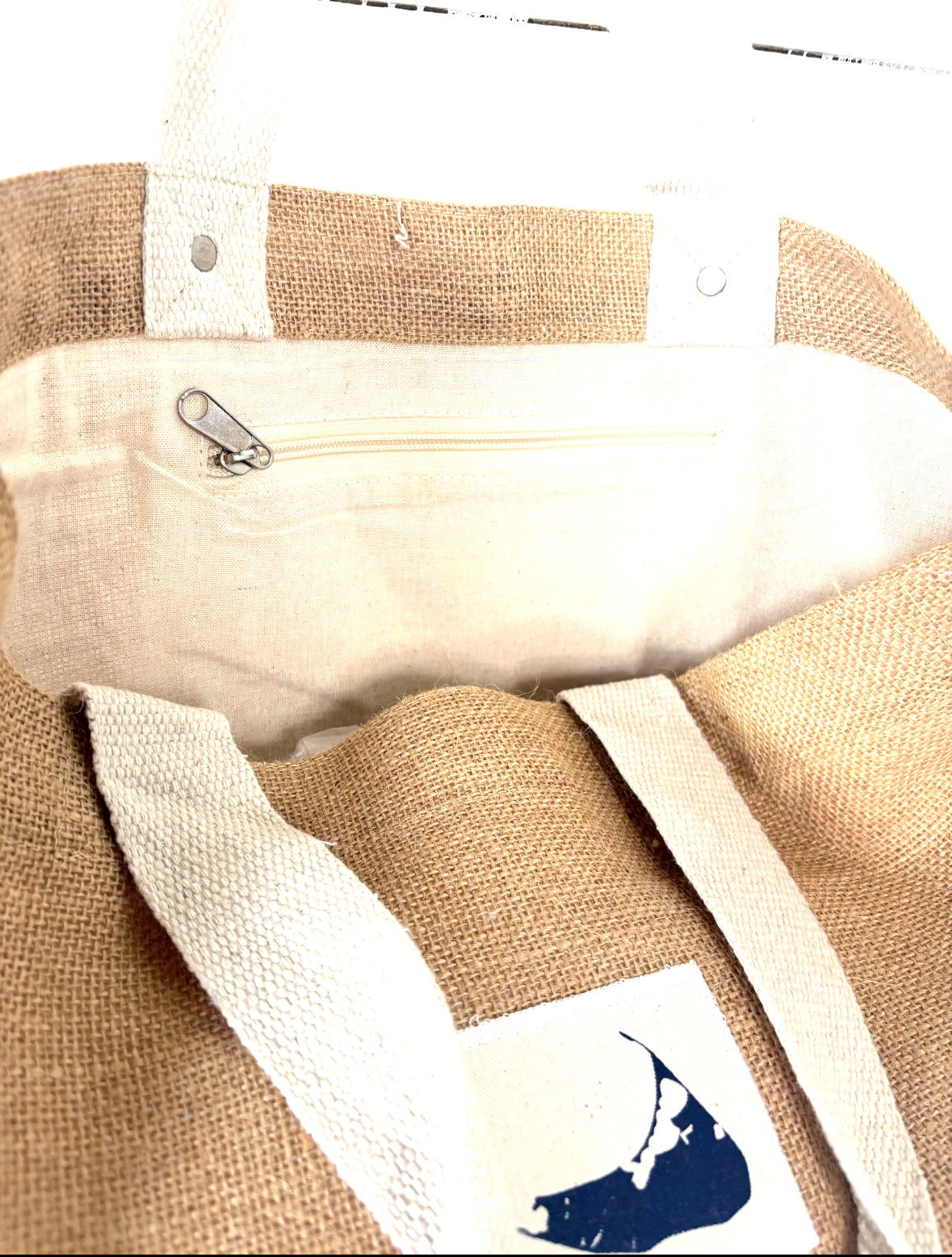 NANTUCKET MAP JUTE TOTE