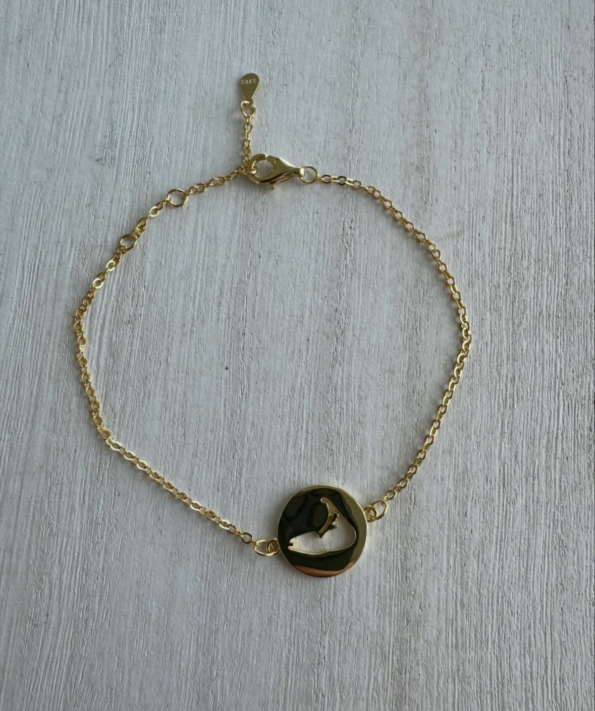 GOLD PLATED VERMEIL MAP CUT BRACELET