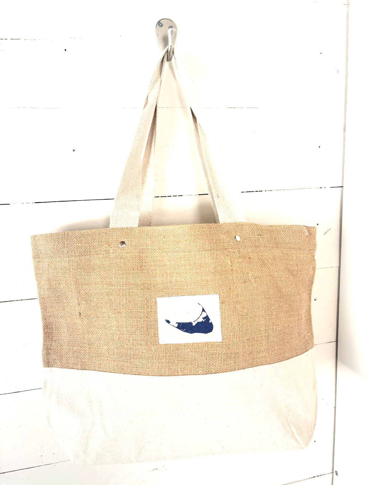 NANTUCKET MAP JUTE TOTE