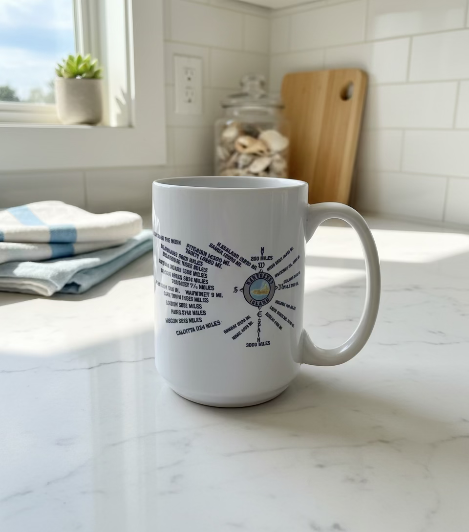 15OZ MUG WITH NANTUCKET COMPASS