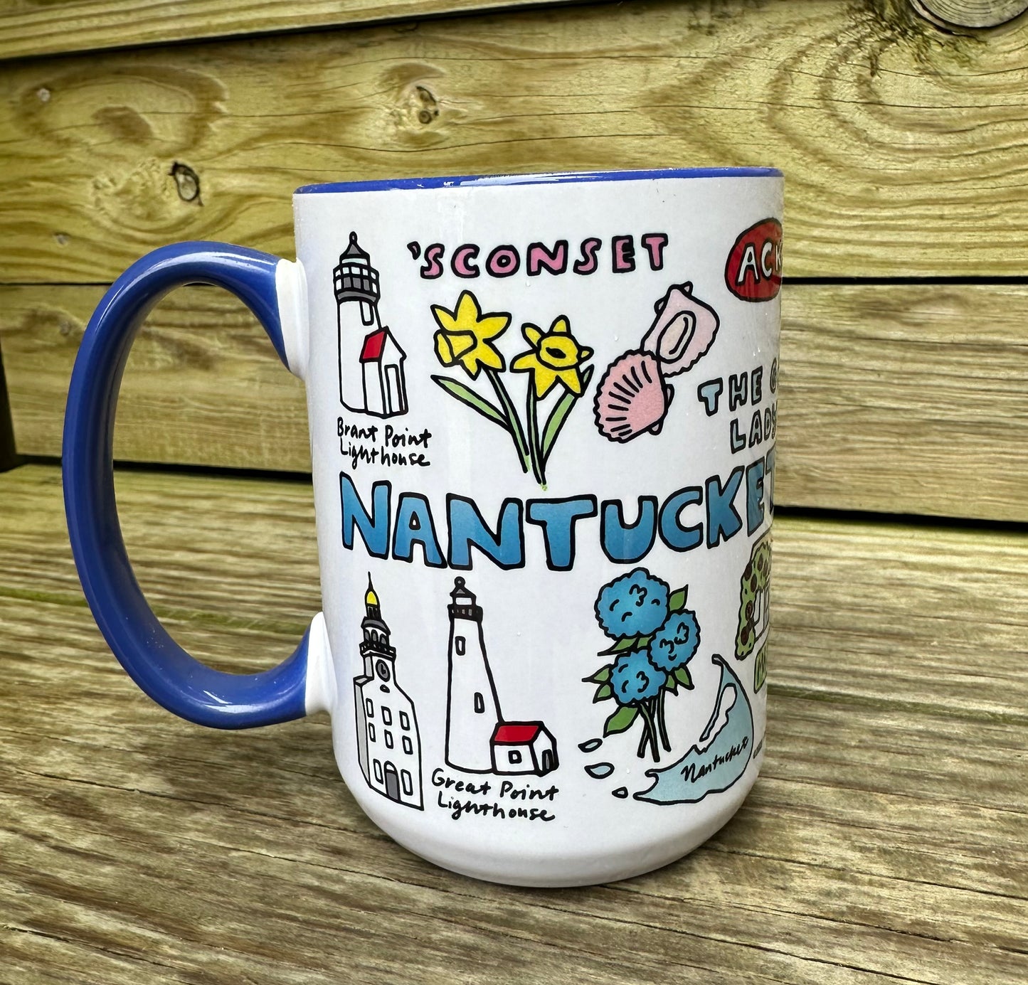 15OZ MUG WITH NANTUCKET ICONS