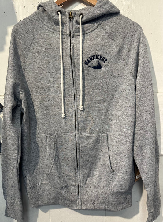 FULL ZIP HOOD WITH NANTUCKET AND MAP ARCH