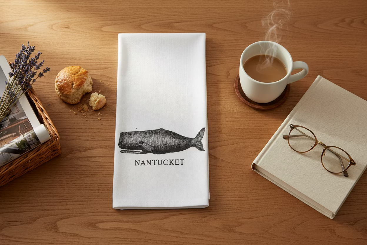 SPERM WHALE NANTUCKET TEA TOWEL
