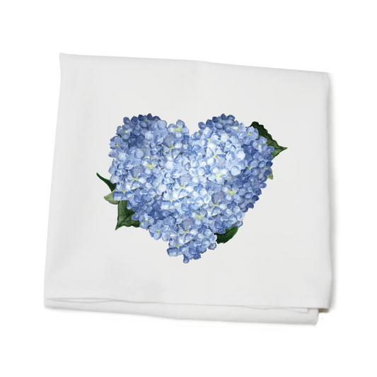 HEART HYDRANGEA TEA TOWEL