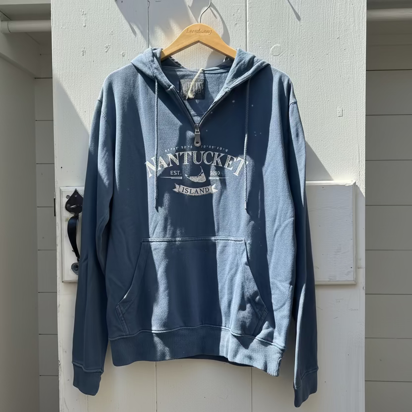 MINI ZIP NANTUCKET MAP HOODIE