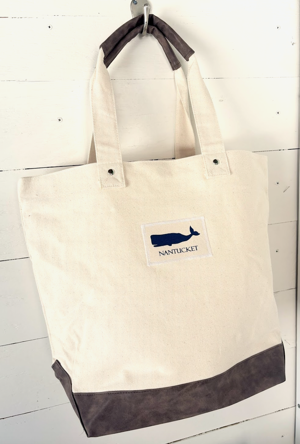 NATURAL WHALE TOTE BAG