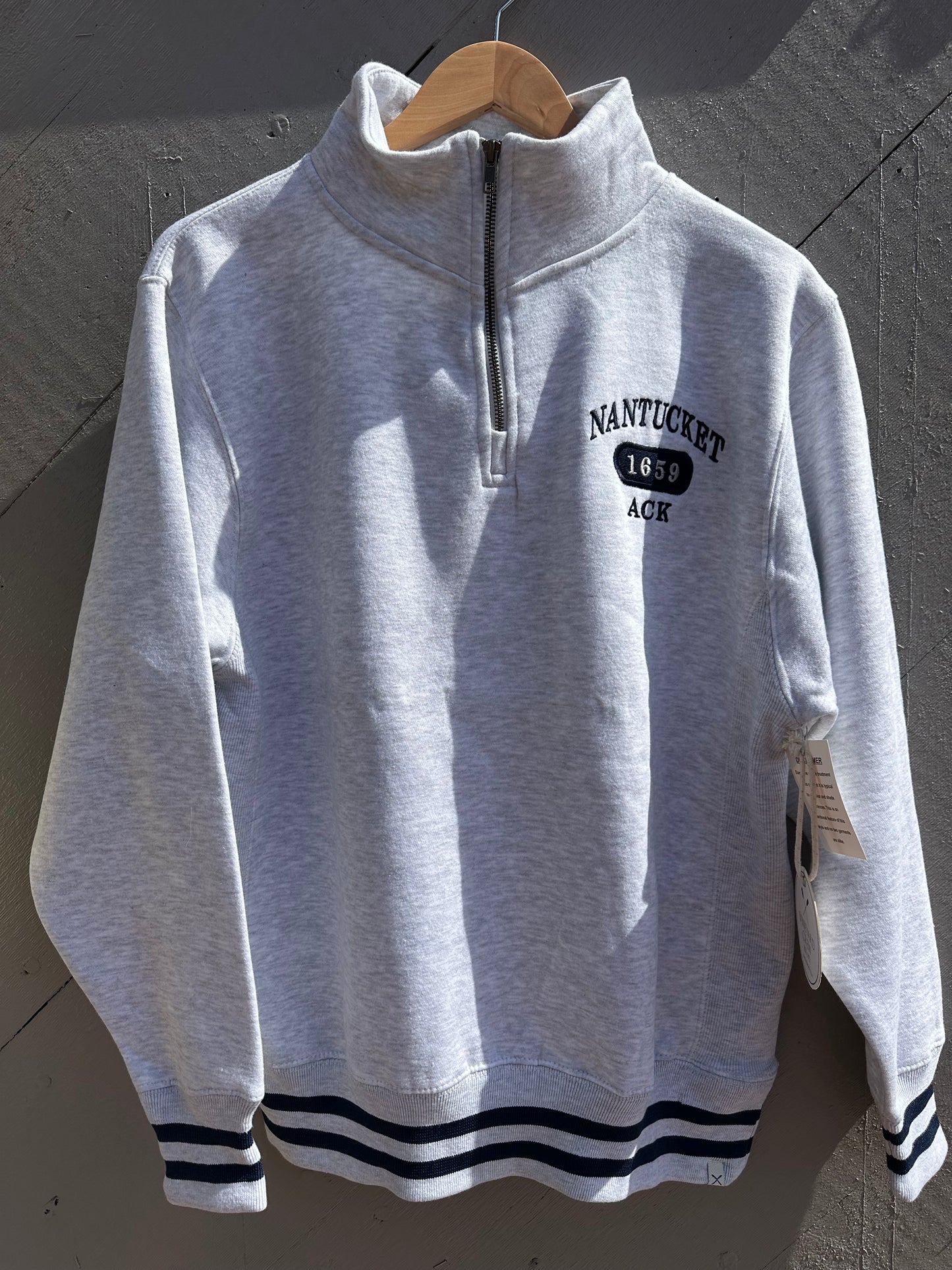1/4 ZIP College Stripe Rib Sweatshirt