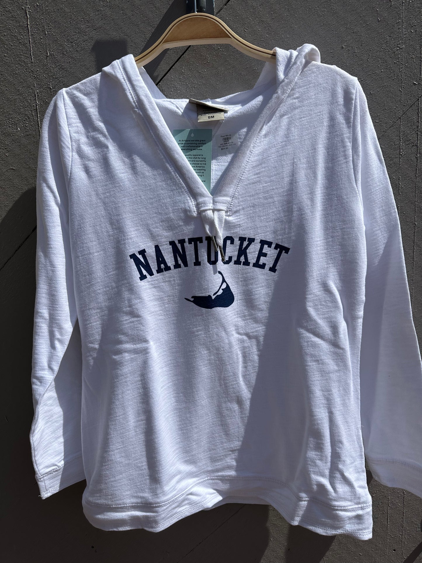 TIE FRONT HOODIE NANTUCKET ARCH