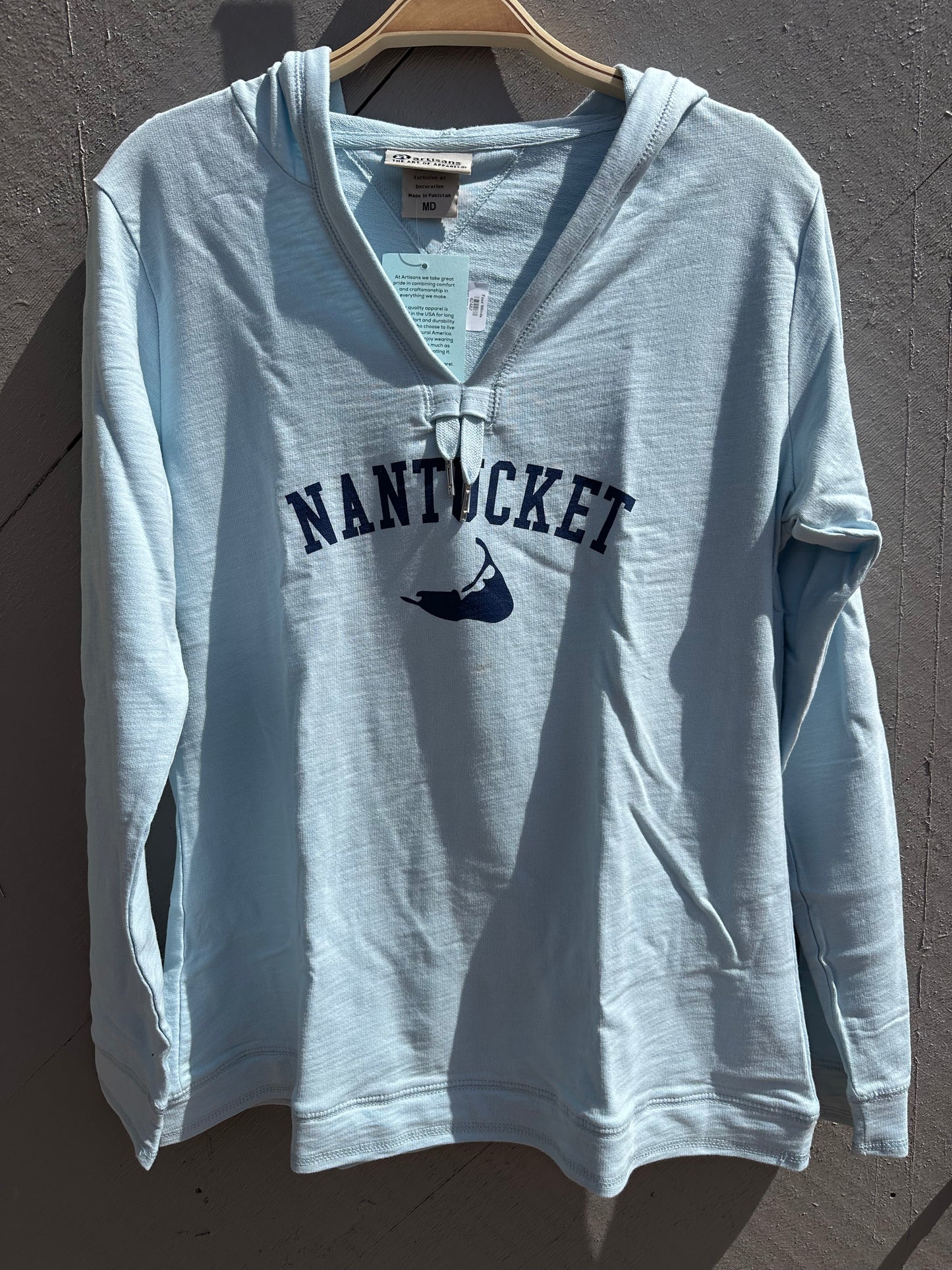 TIE FRONT HOODIE NANTUCKET ARCH