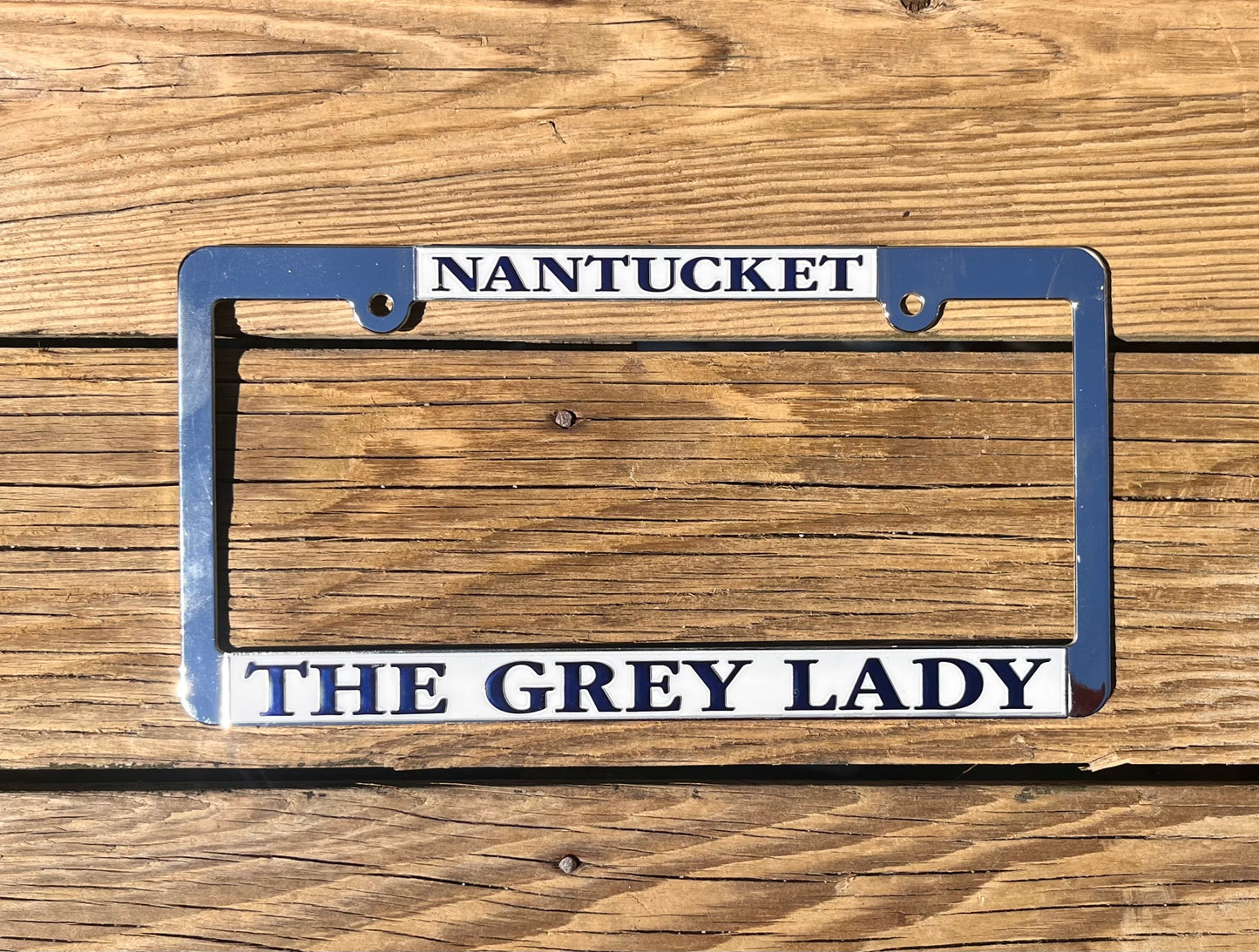 METAL GREY LADY LIC PLATE HOLDER