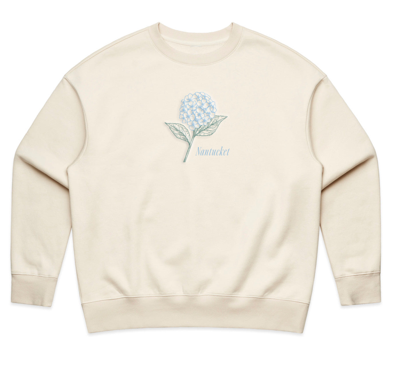 Hydrangea Embroidered Crew