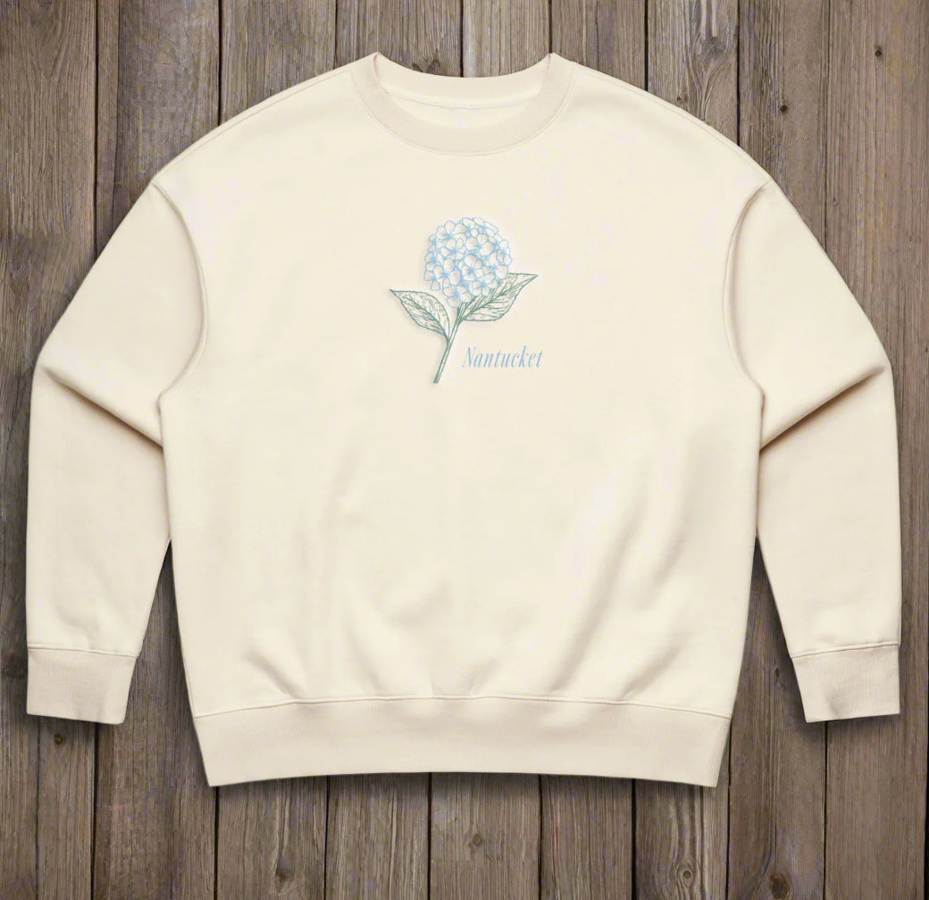 Hydrangea Embroidered Crew