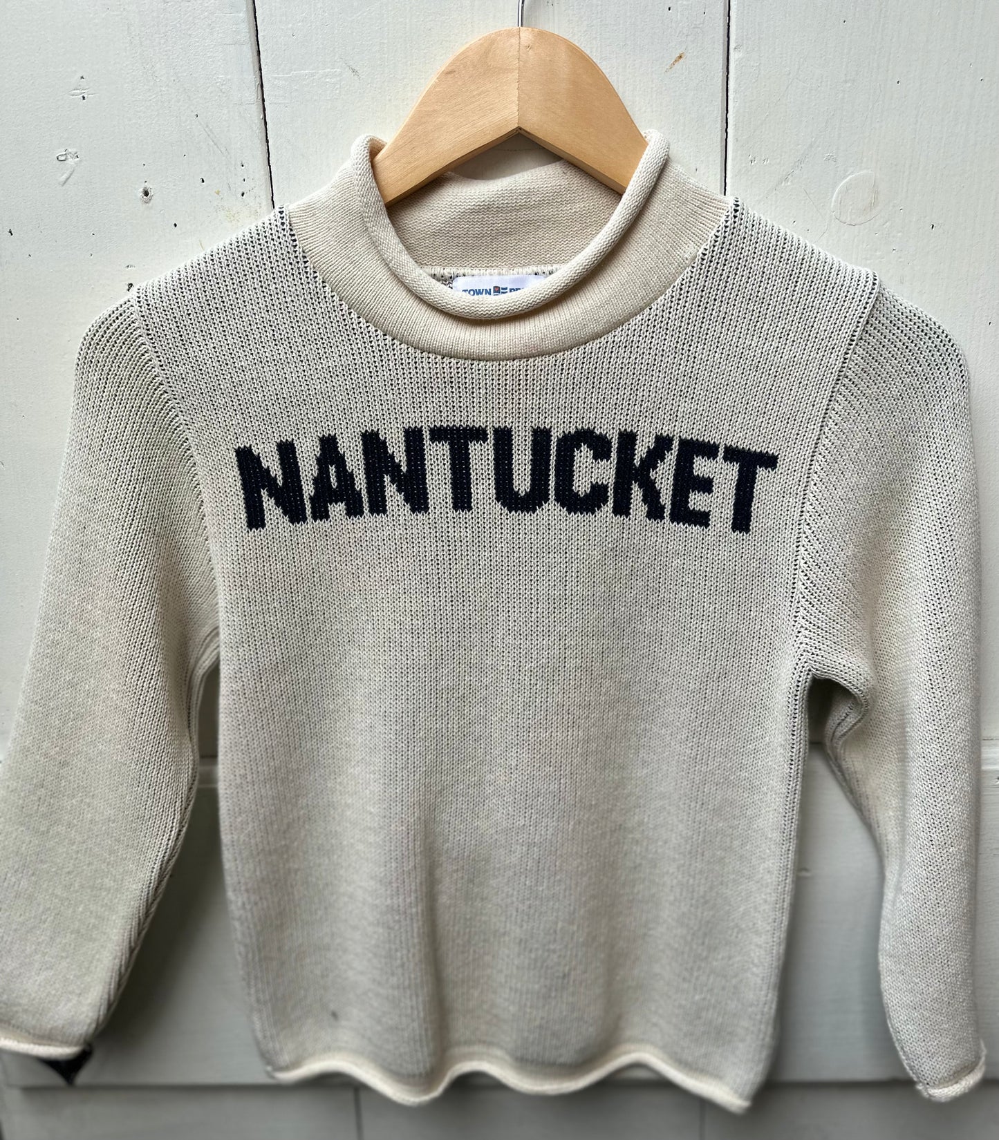 KIDS ROLL TOP NAVY/NATURAL NANTUCKET LETTERS