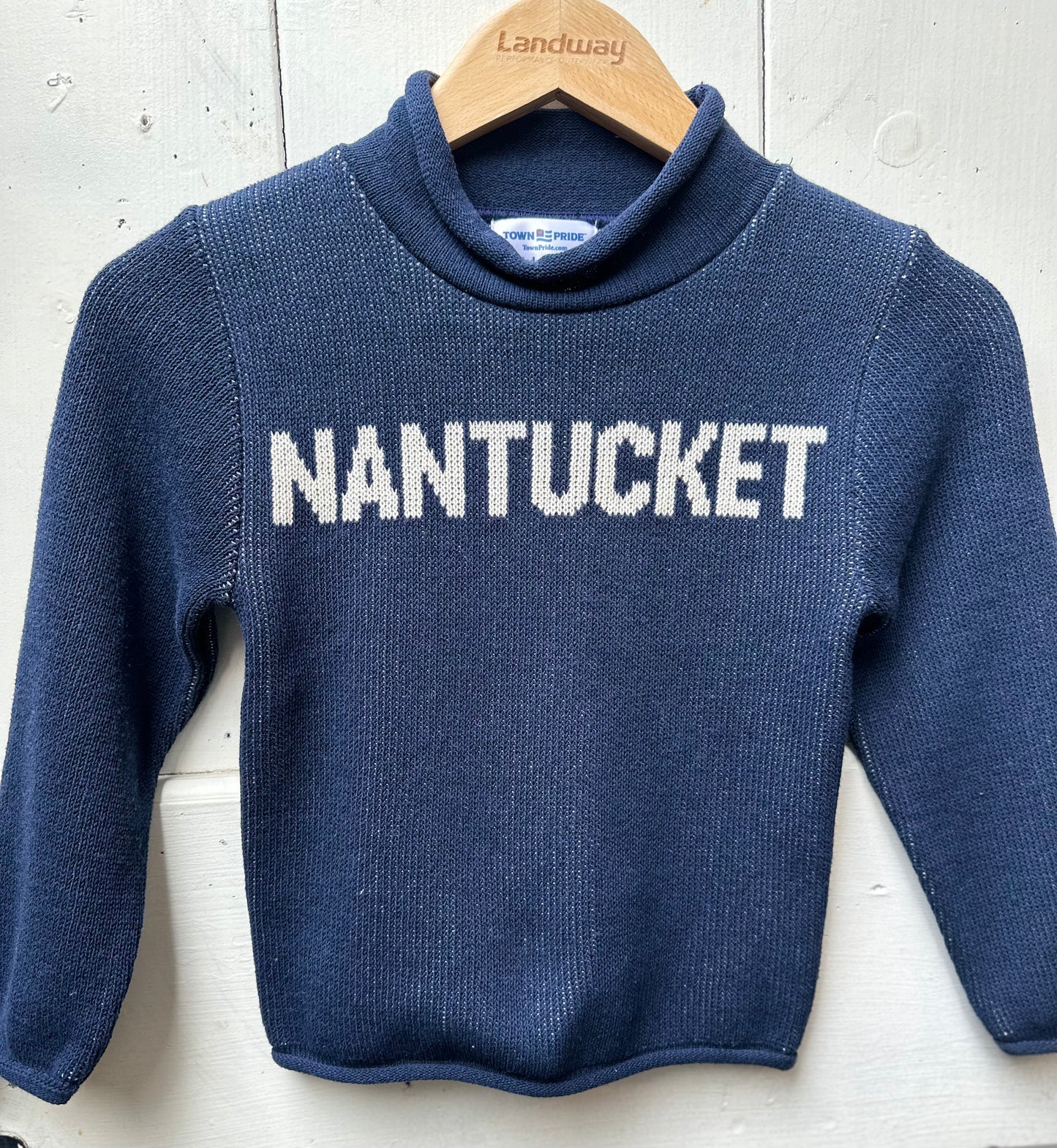 KIDS ROLL TOP NAVY/NATURAL NANTUCKET LETTERS