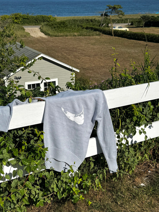 FADED DENIM CREW NECK WITH NANTUCKET MAP