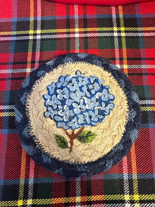 5 INCH HYDRANGEA JUTE COASTER