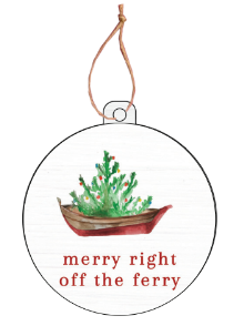 MERRY OFF THE FERRY BULB ORNAMENT