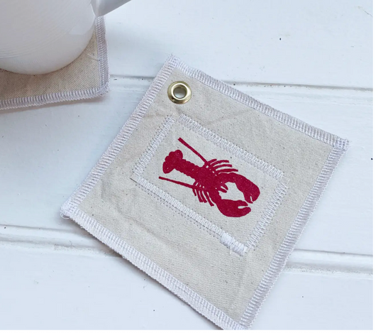 LOBSTER CANVAS COASTER SET