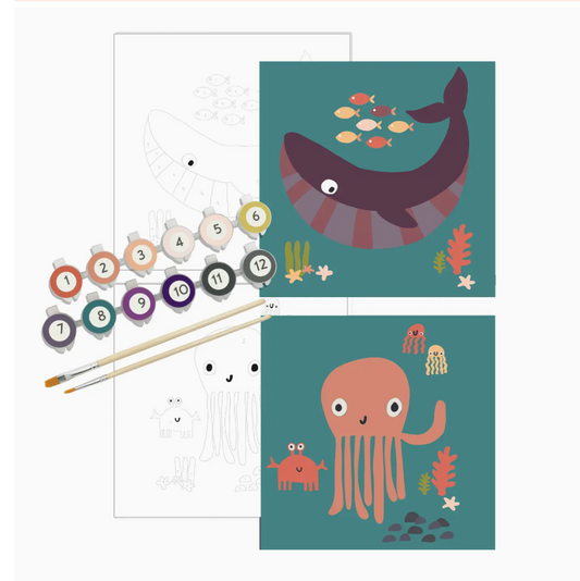 Ocean Animals Paint By Number Kit for Kids