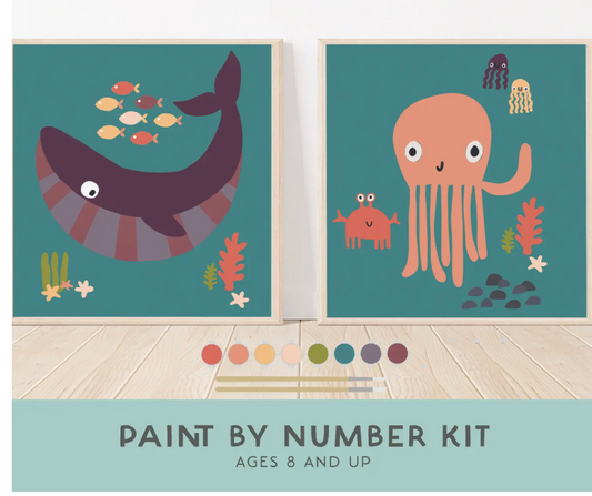 Ocean Animals Paint By Number Kit for Kids