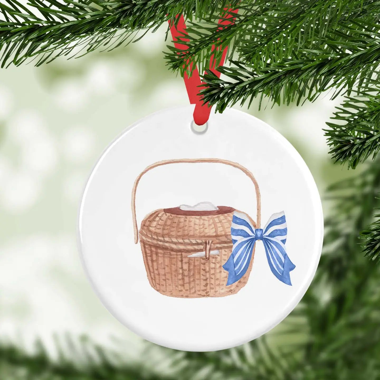 NANTUCKET BASKET CHRISTMAS ORNAMENT