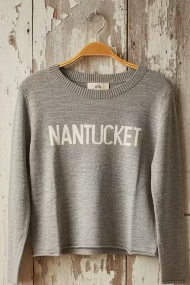 Merino Nantucket knit in crew sweater
