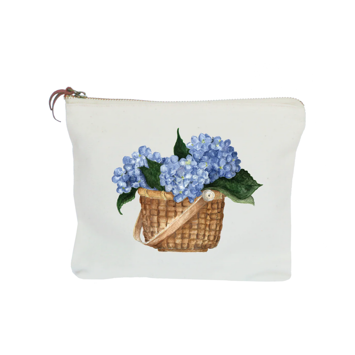 Hydrangea basket zippered pouch