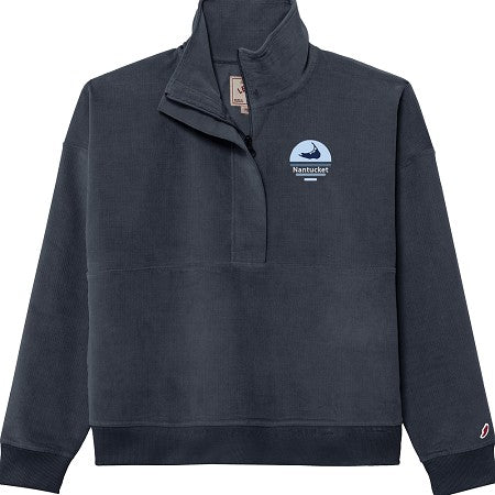 WOMENS NANTUCKET CORDED QUARTER ZIP SWEATSHIRT