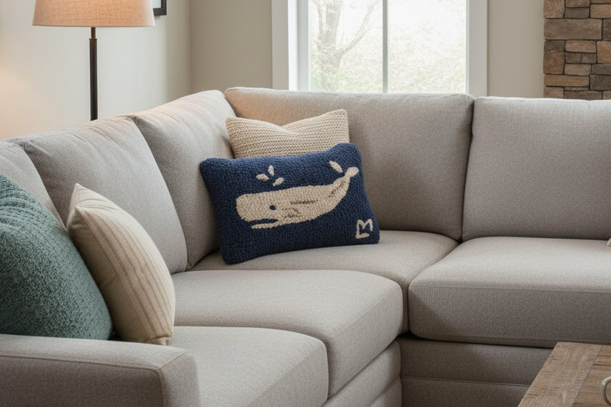 Spouting whale pillow